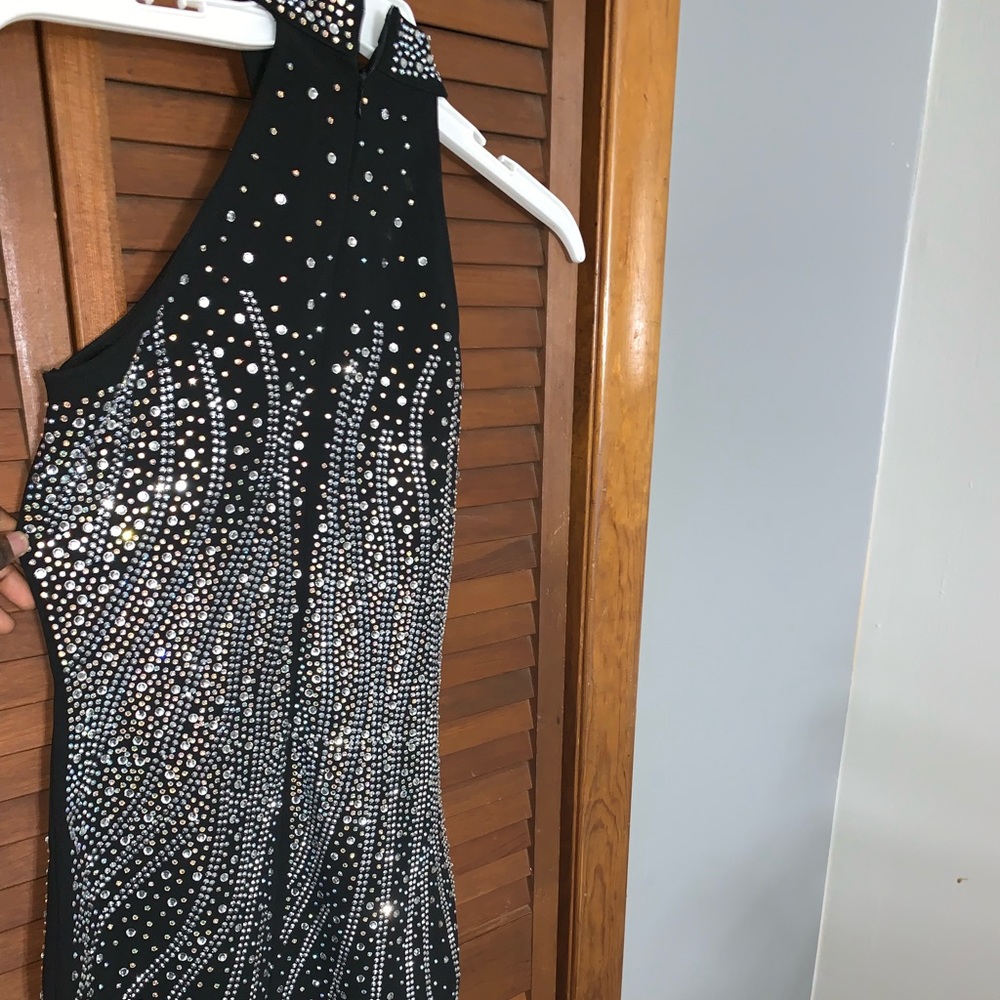 Black embroidered dress